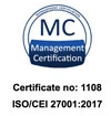ISO/IEC 27001:2017 Management Certification Badge
