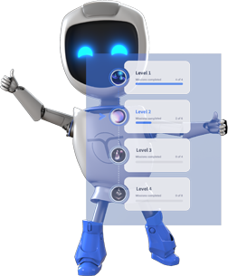Code of Talent mascot showing the training levels